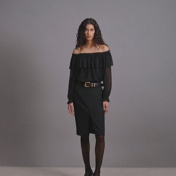 NWT Aritzia WILFRED Bianca Top Black S - Picture 7 of 9